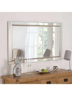 Yearn Rectangular Wood Framed Wall Mirror, Champagne, Champagne