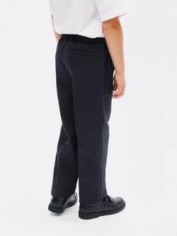 John Lewis Boys' Regular Fit Adjustable Waist School Trousers - view 2, Navy