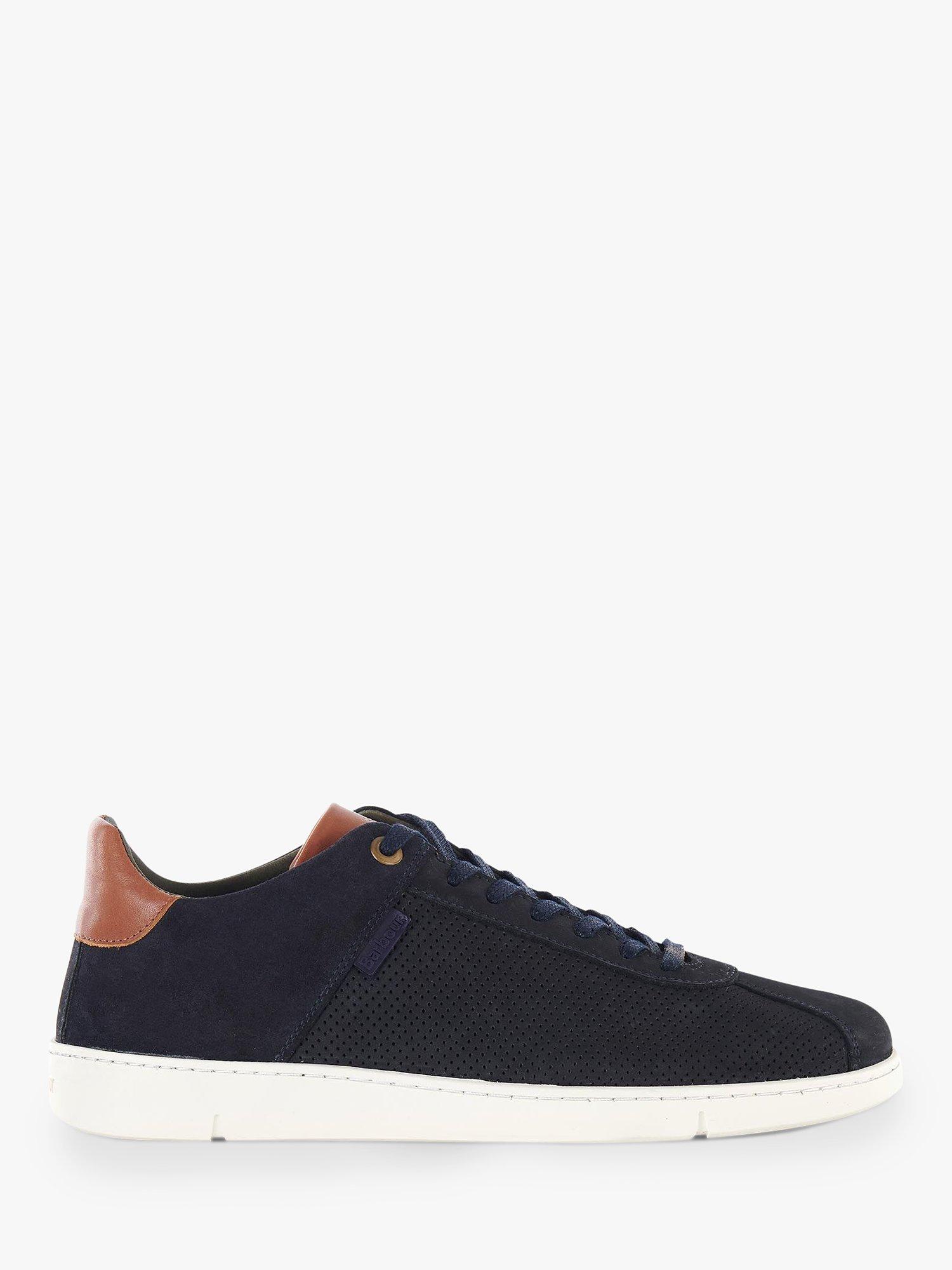Barbour Bushtail Leather Trainers, Navy