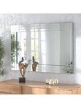 Yearn Bevelled Glass Rows Rectangular Frame Wall Mirror, Clear/Black