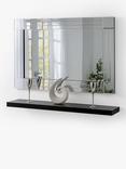 Yearn Bevelled Glass Square Corner Rows Rectangular Frame Wall Mirror, Clear/Black