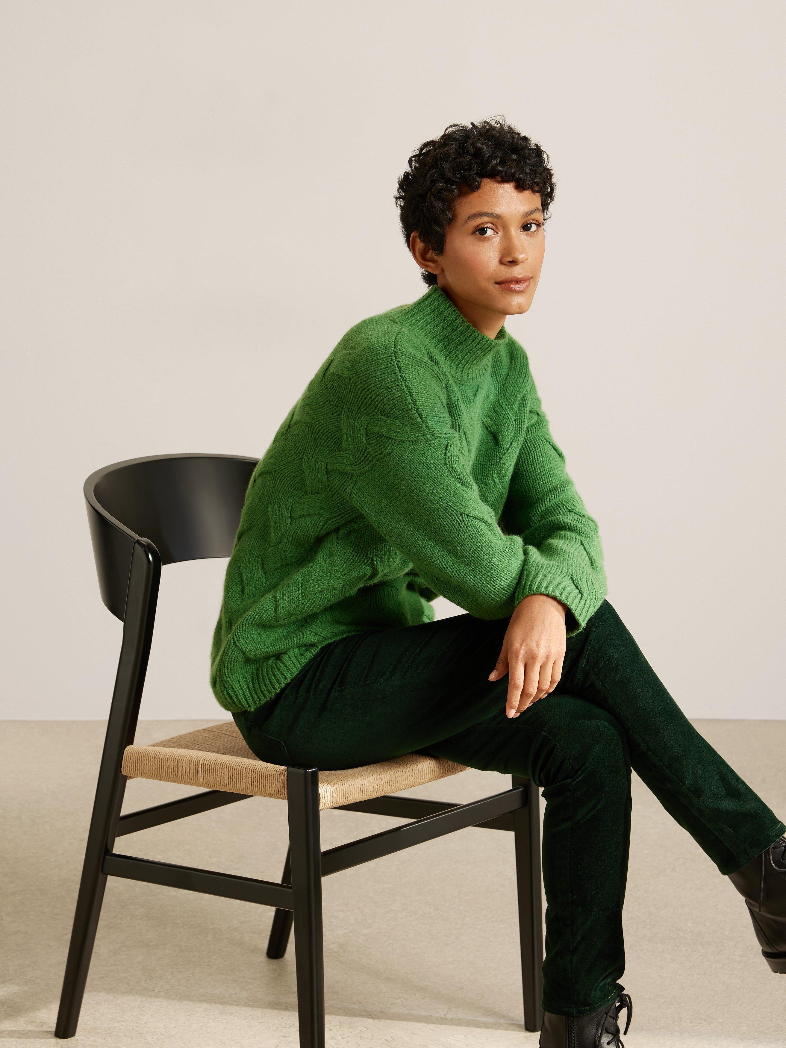 John Lewis Cashmere Cable Funnel Neck Jumper