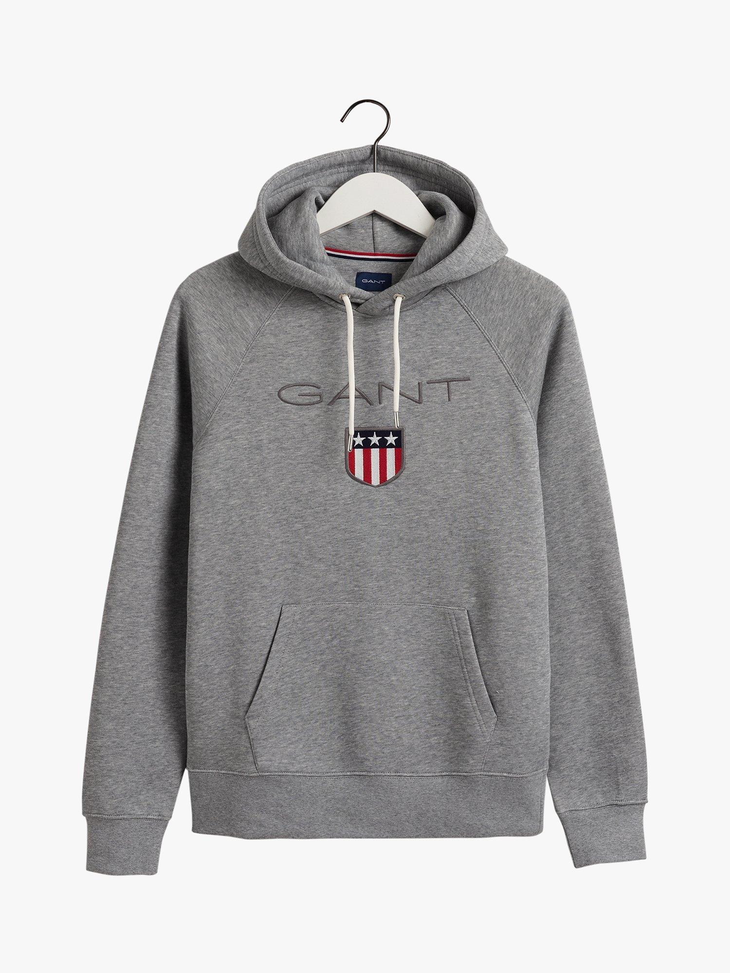 GANT Shield Overhead Hoodie, Grey Melange, S