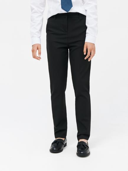 John Lewis Girls' Adjustable Waist Slim Leg School Trousers, Black