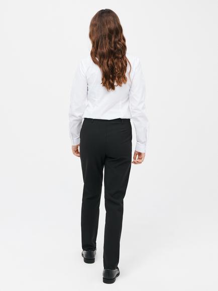 John Lewis Girls' Adjustable Waist Slim Leg School Trousers - view 2, Black