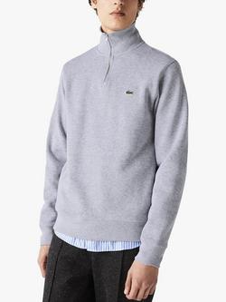 Lacoste 1/4 Zip Jersey Top, Silver Chine, Silver Chine