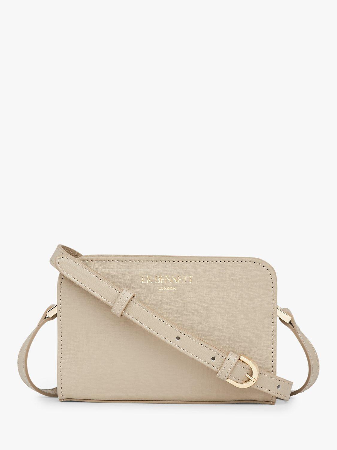 L.K.Bennett Mini Marie Leather Cross Body Bag, Taupe