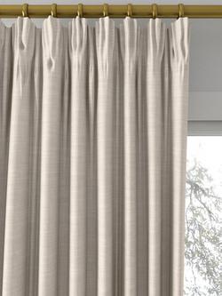John Lewis Cotton Slub Lined Pencil Pleat Curtains, Putty