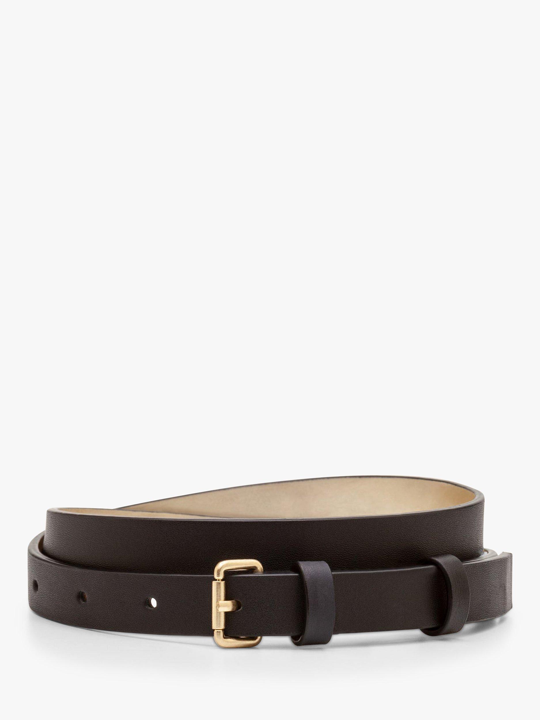 Boden Skinny Leather Belt, Black, XS