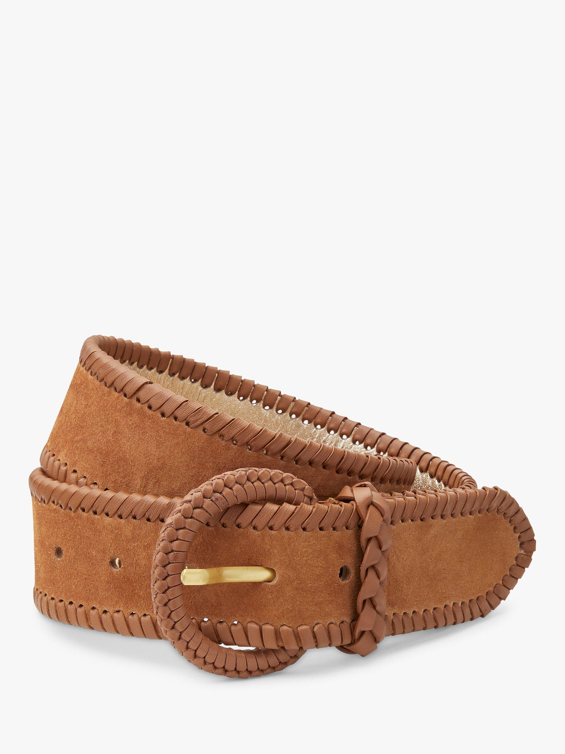 Boden Woven Suede Belt, Tan