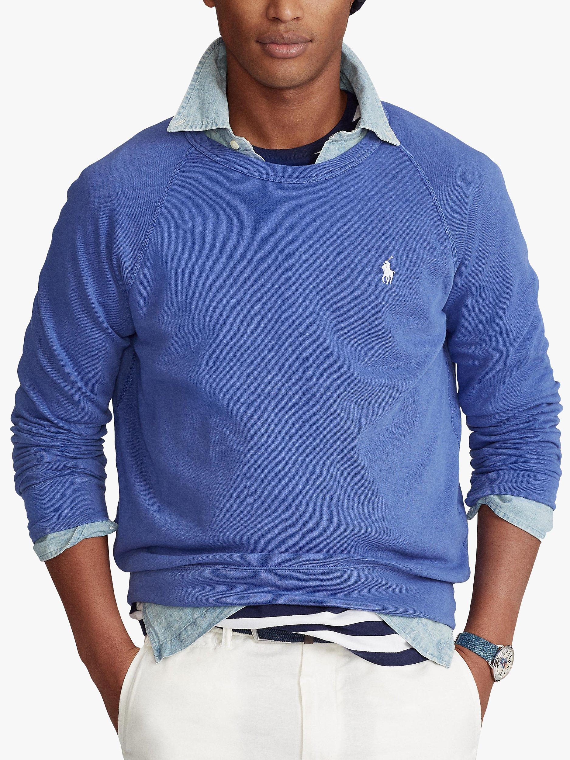 Polo Ralph Lauren French Terry Cotton Crew Neck Sweatshirt Bright Navy