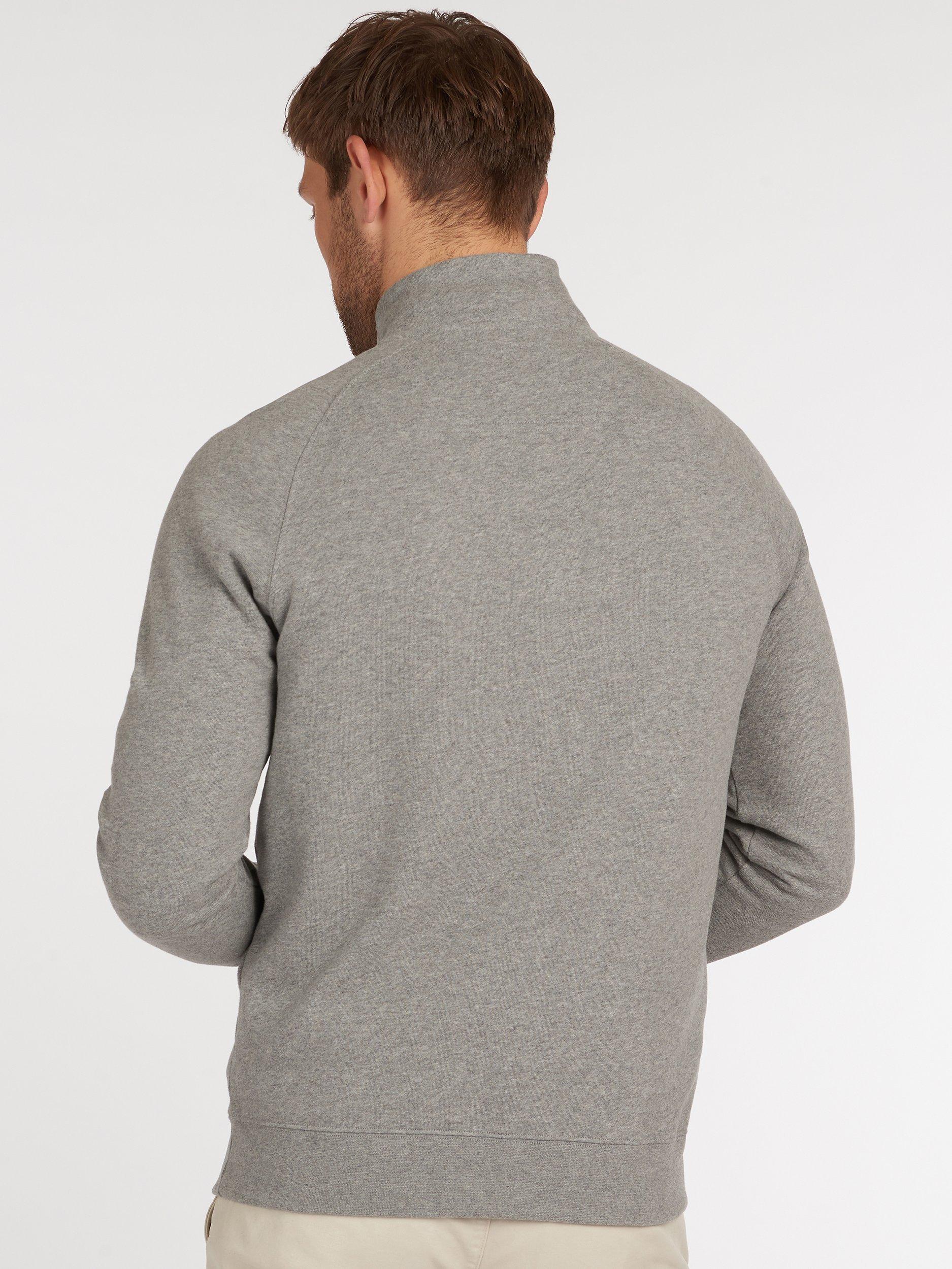 Product image 2 of 6, which shows Barbour Raglan Half Snap Button Jumper, Grey Marl, S