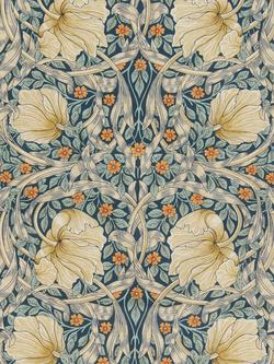 Morris & Co. Pimpernel Pair Thermal Lined Eyelet Curtains - view 2, Teal