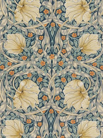 Morris & Co. Pimpernel Pair Thermal Lined Eyelet Curtains - view 2, Teal