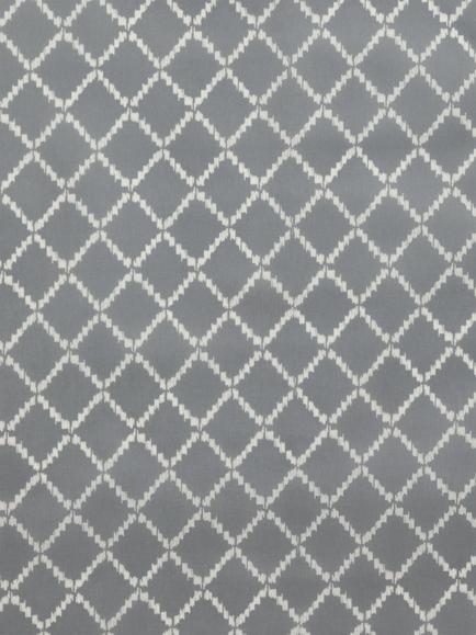 John Lewis Diamond Ikat Print Pair Lined Eyelet Curtains - view 2, Storm