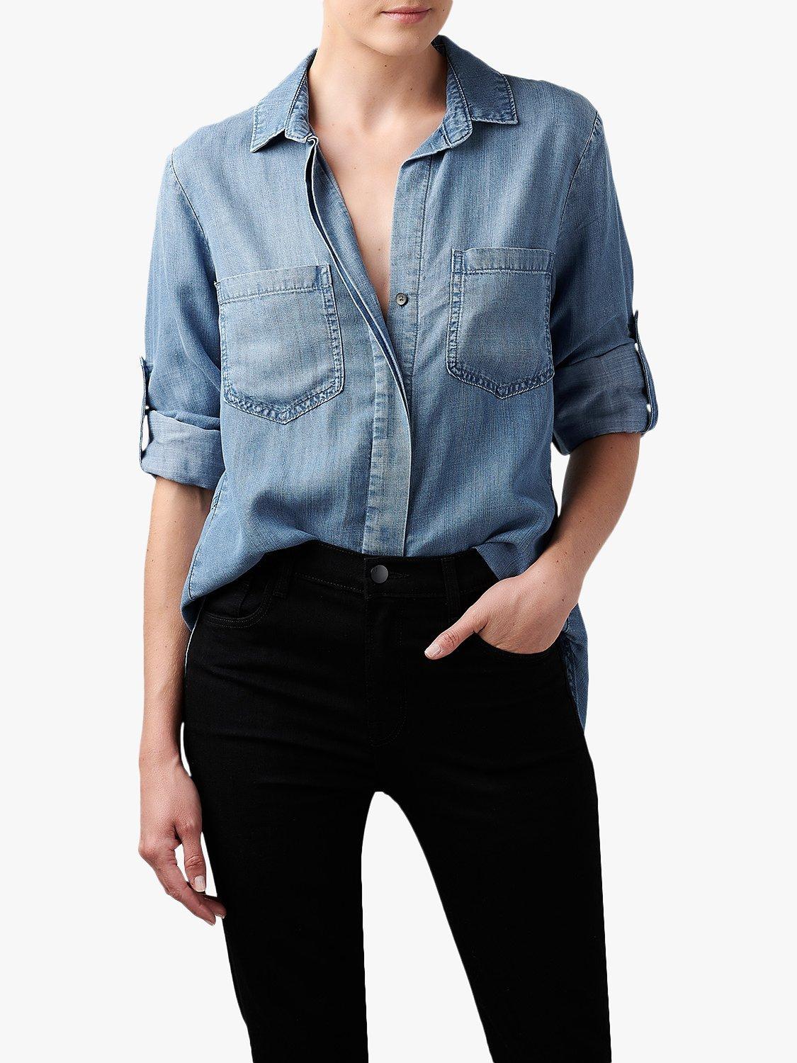 Bella Dahl Split Button Down Shirt, Medium Ombre