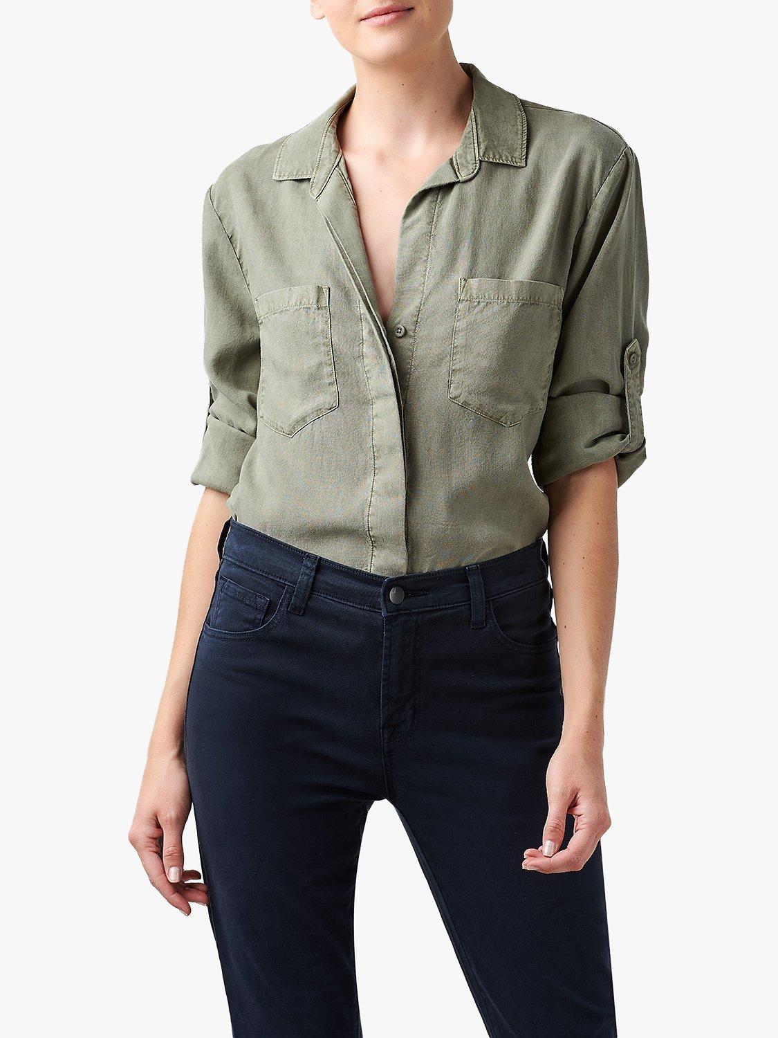 Bella Dahl Split Button Down Shirt, Soft Army