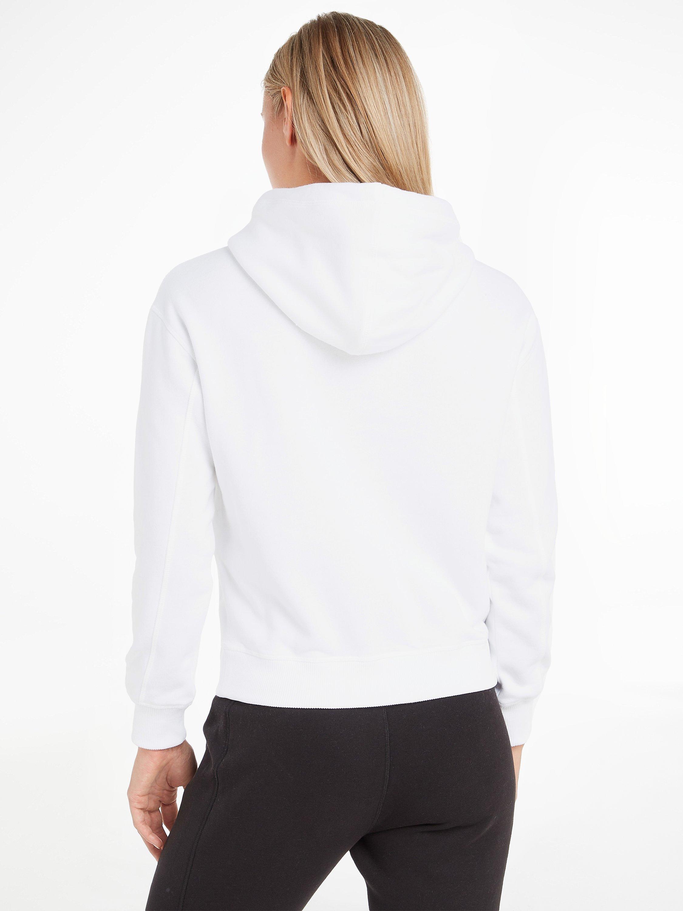 Product image 2 of 5, which shows Calvin Klein Jeans Embroidered Logo Hoodie, Bright White, XS