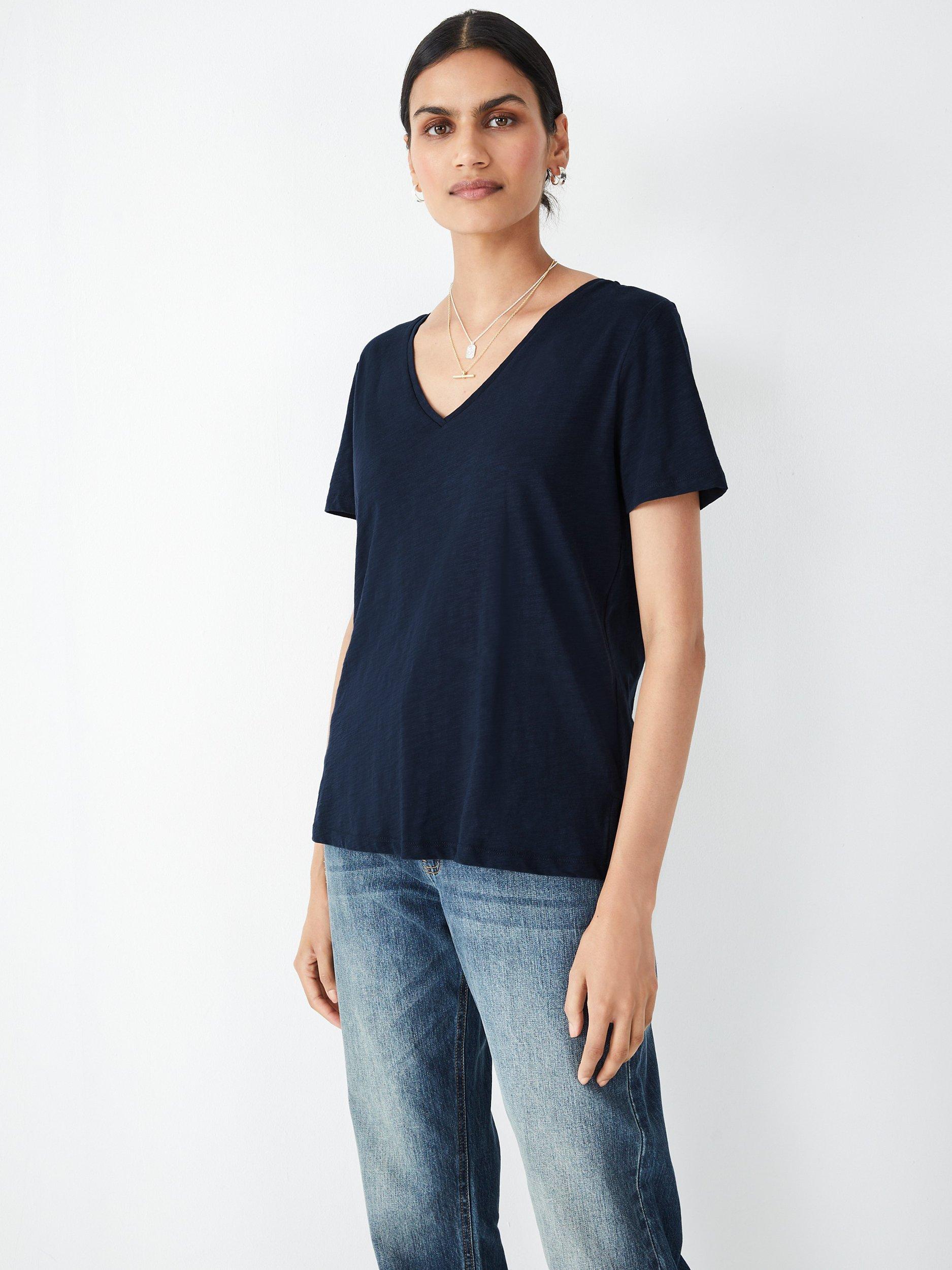 HUSH Cotton Cali Slub V-Neck T-Shirt, Midnight