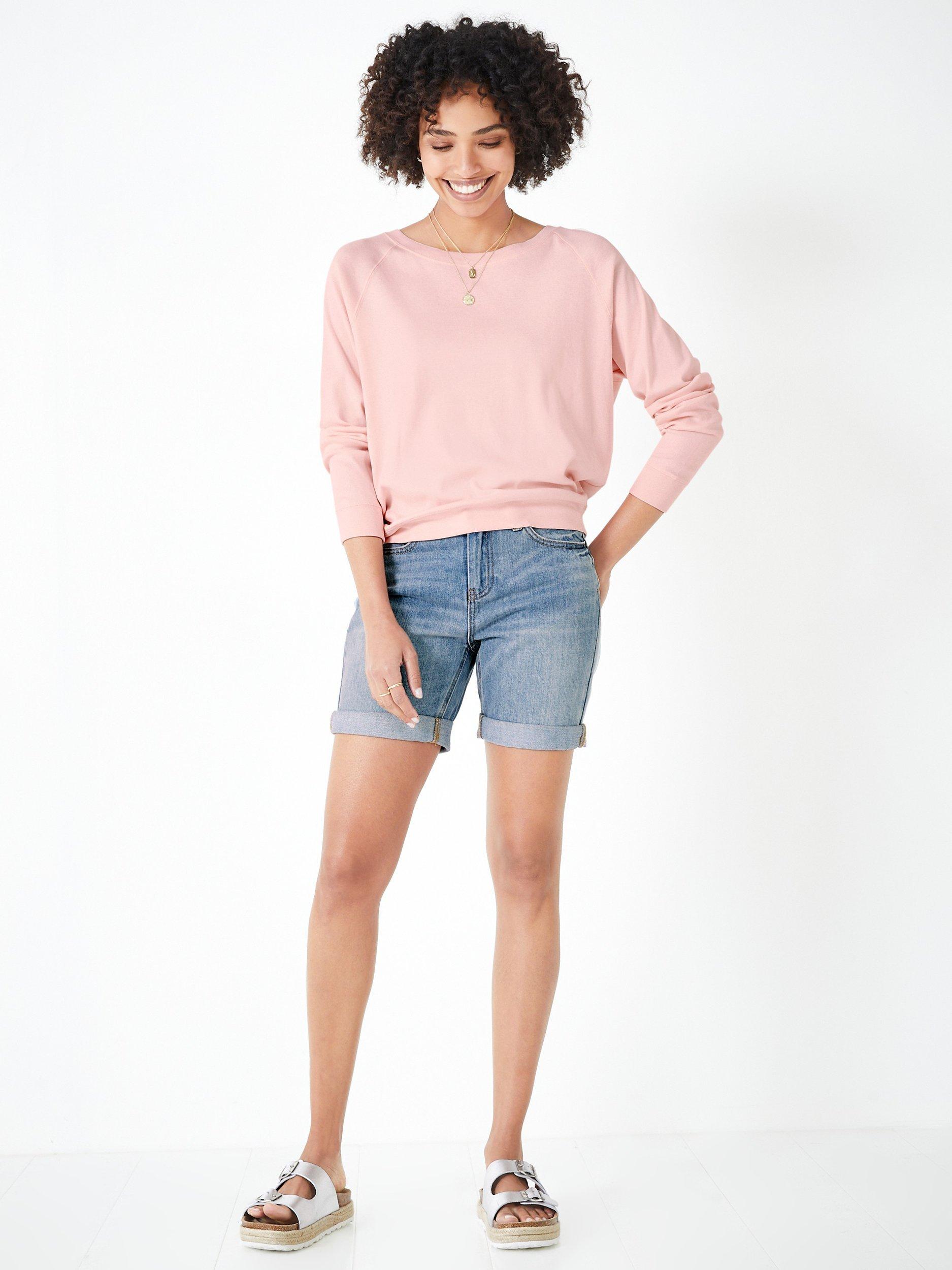HUSH Tilda Raglan Sleeve Organic Cotton Sweatshirt, Rose Shadow