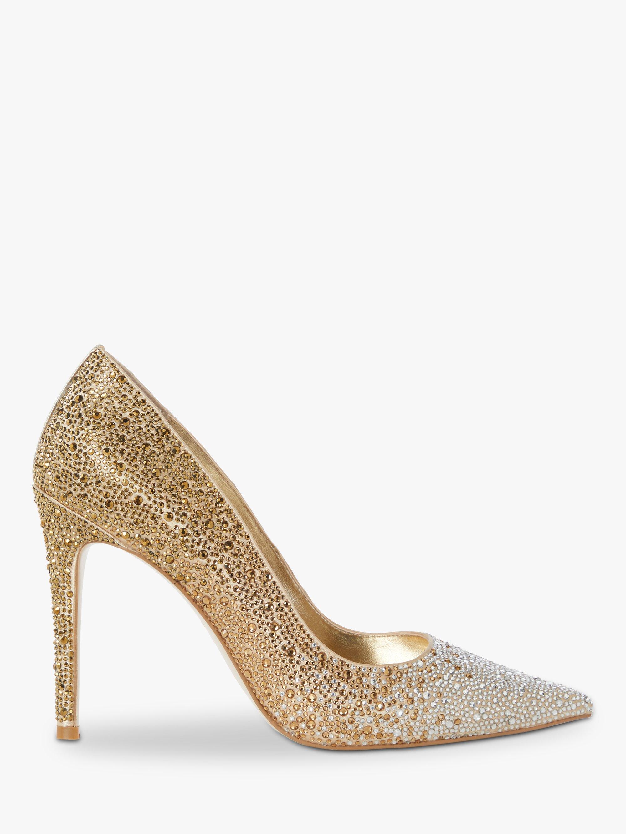 Dune Bedazzler Embellished Stiletto Court Shoes, Silver