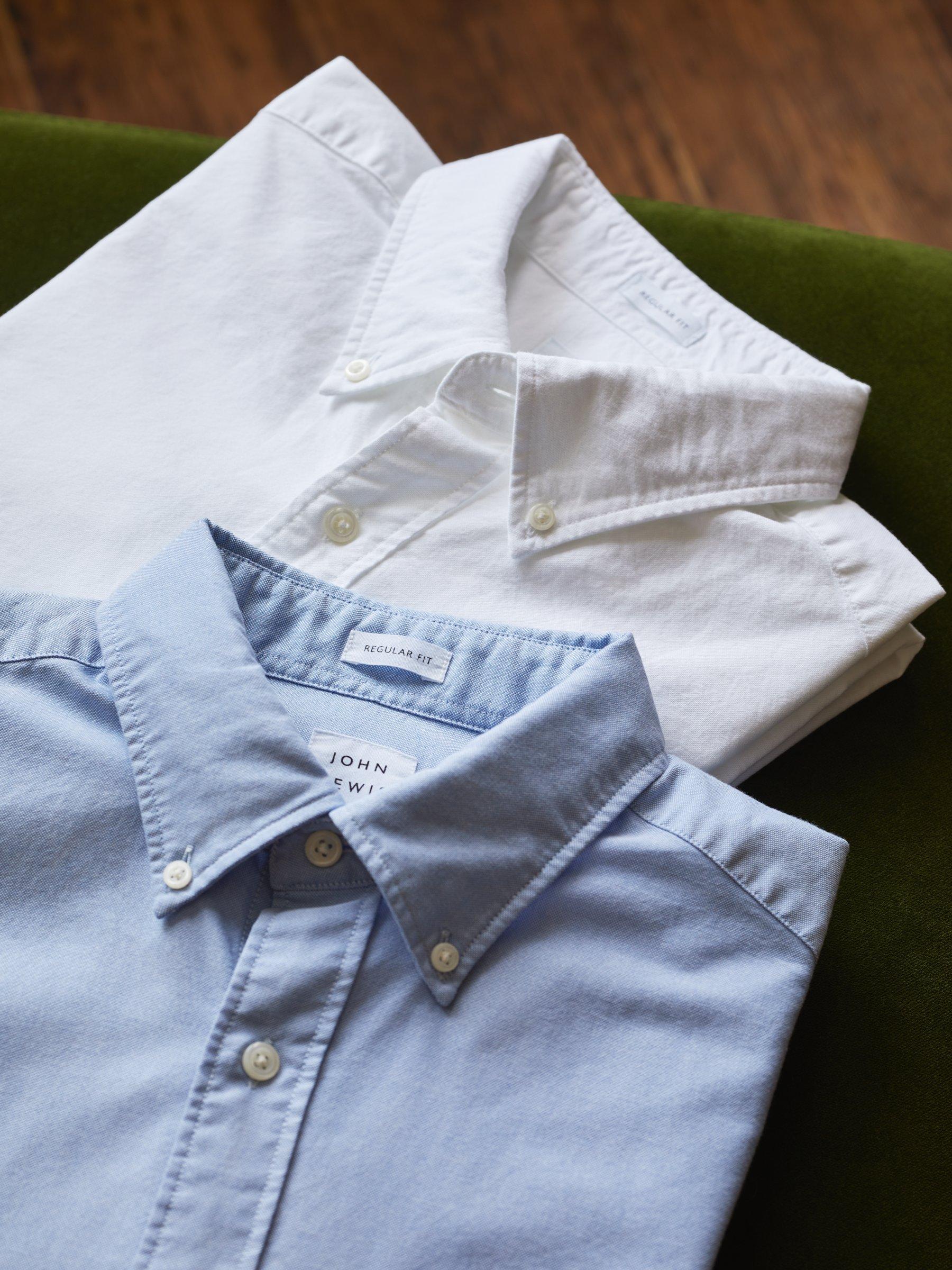 Product image 7 of 7, which shows John Lewis Regular Fit Cotton Oxford Button Down Shirt, White, S