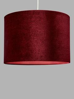 John Lewis Jenny Velvet Cylinder Lampshade, Garnet Red, Dia.40cm