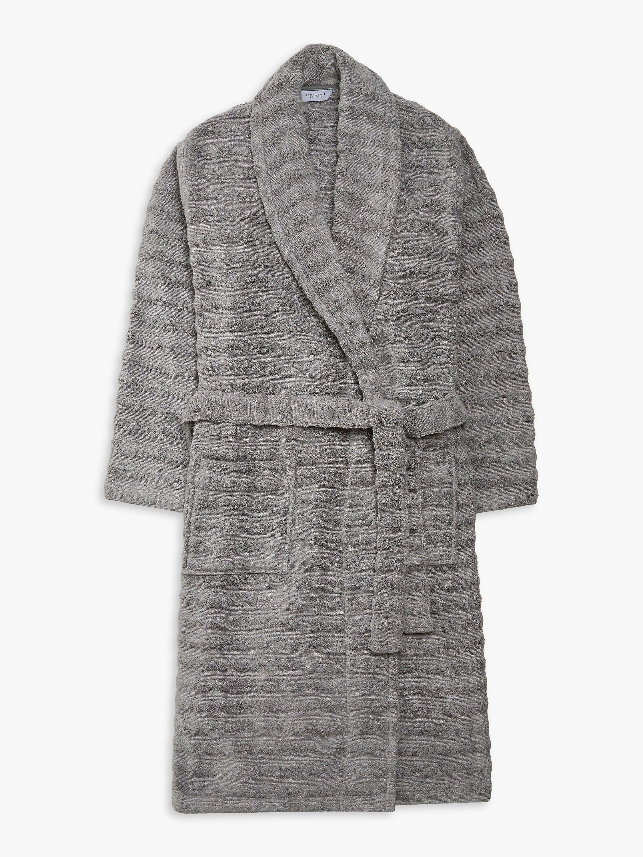 Product image 2 of 5, which shows John Lewis Luxury Spa Unisex Bath Robe, Dove Grey, XS-S