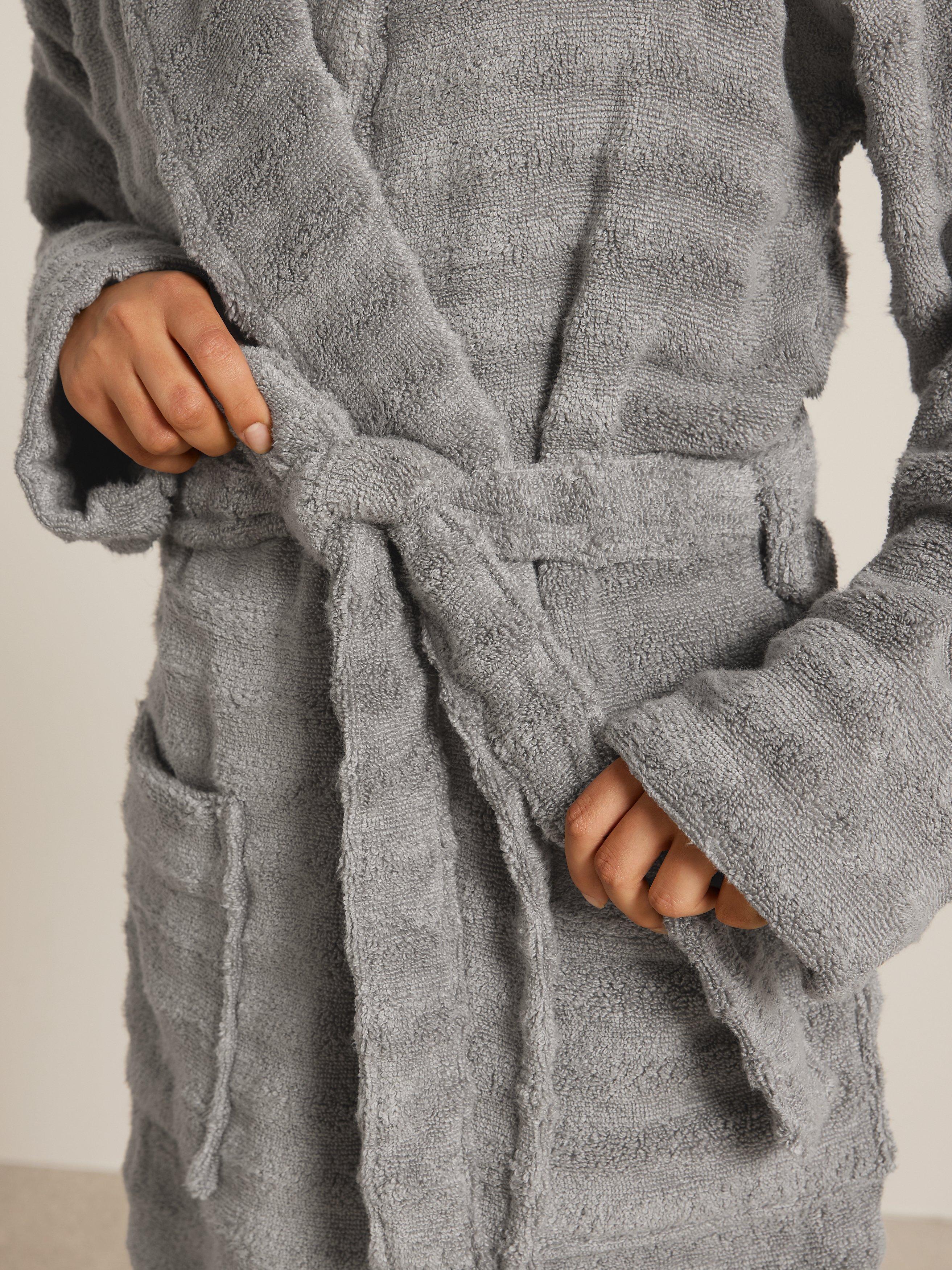 Product image 5 of 5, which shows John Lewis Luxury Spa Unisex Bath Robe, Dove Grey, XS-S