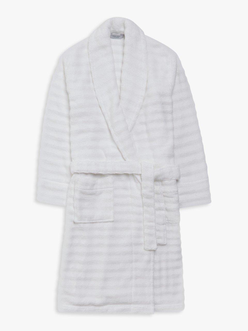 Product image 1 of 1, which shows John Lewis Luxury Spa Unisex Bath Robe, White, XS-S