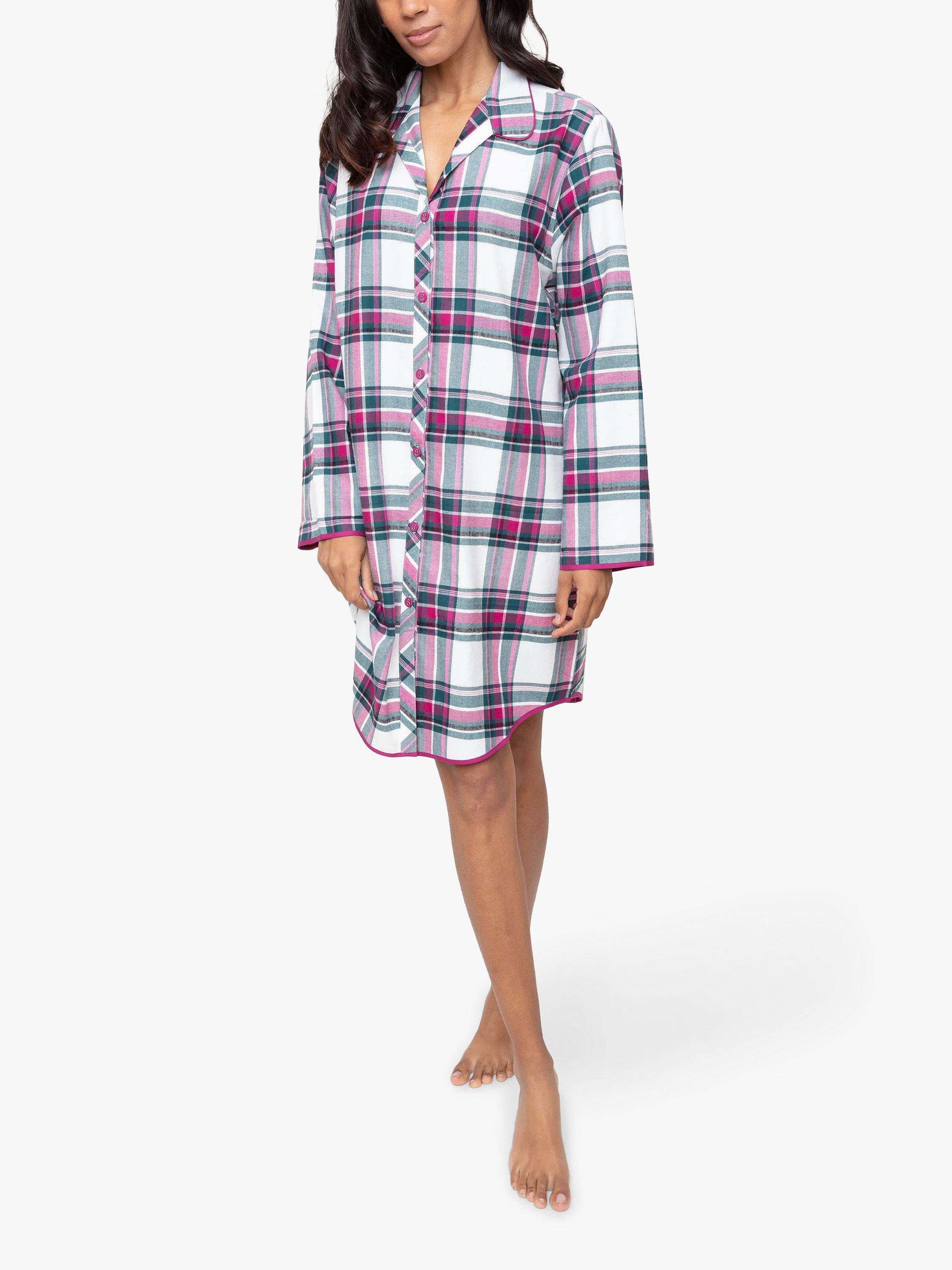 Cyberjammies Penny Check Nightshirt, Cream/Multi