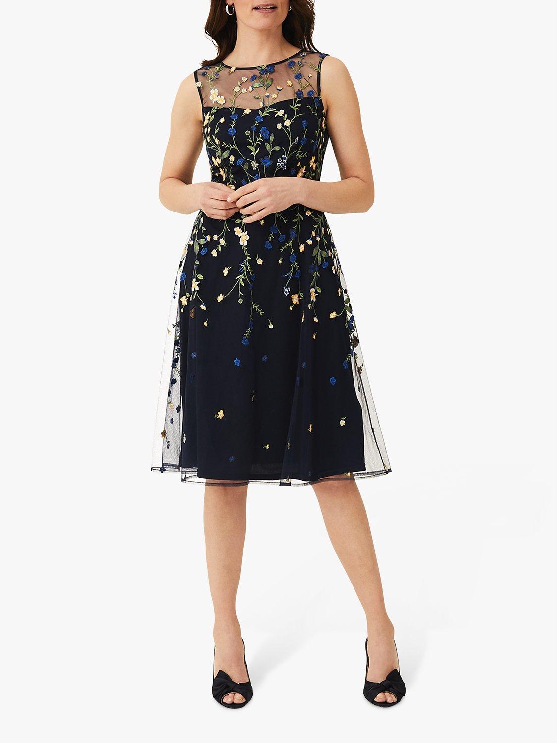 Phase Eight Esmarelda Dress, Navy/Multi, 18