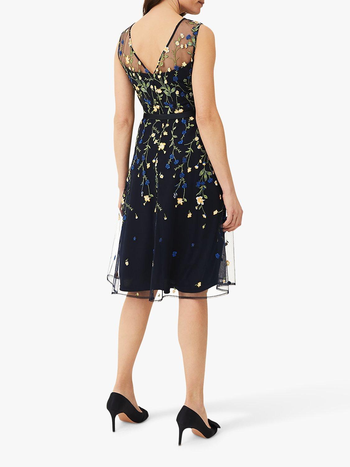 Phase Eight Esmarelda Dress, Navy/Multi, 18