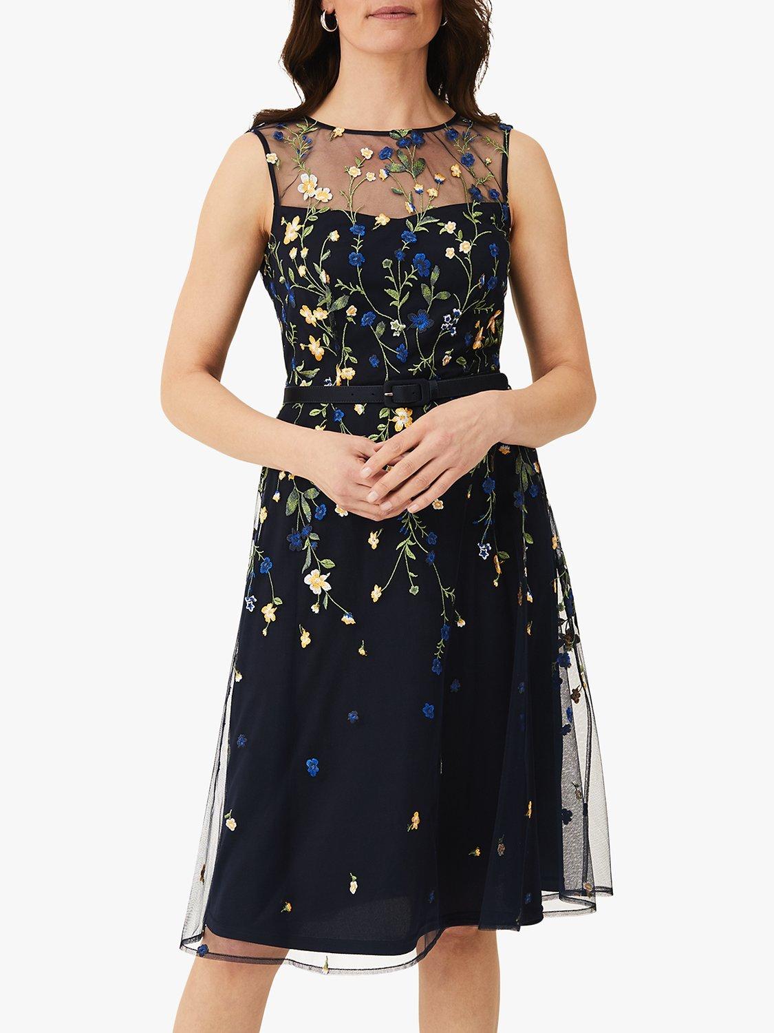 Phase Eight Esmarelda Dress, Navy/Multi, 18