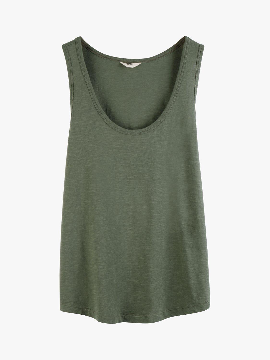 HUSH Organic Cotton Tank Top, Khaki, XXS