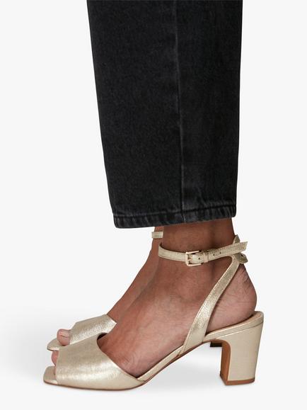 Whistles Emerson Block Heel Sandal - view 2, Gold