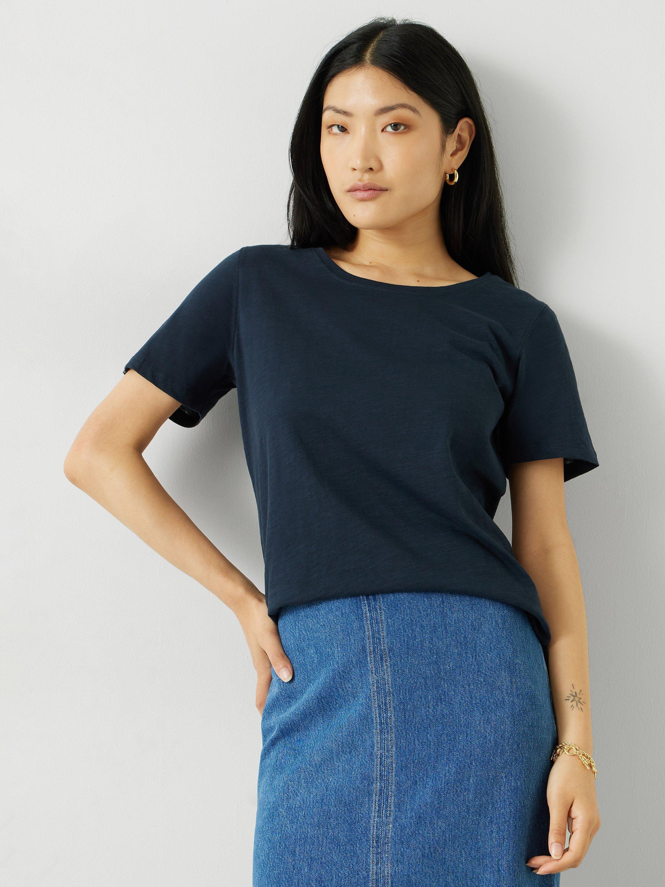 HUSH Cali Cotton Crew Neck T-Shirt, Midnight
