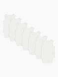 John Lewis Baby Cotton Sleeveless Bodysuit, Pack of 7, White