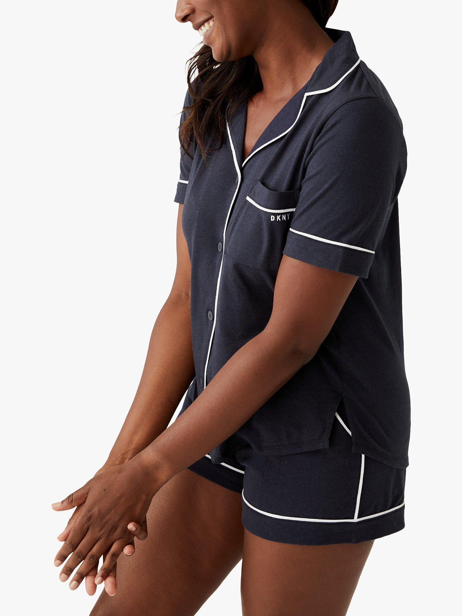 Product image 3 of 3, which shows DKNY Signature Boxer Shorts Jersey Pyjama Set, Navy, S