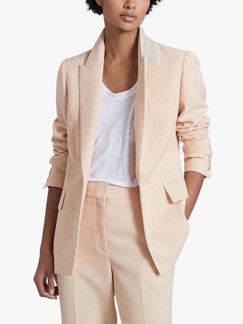 Reiss Evelyn Wool Blend Slim Fit Blazer, Apricot