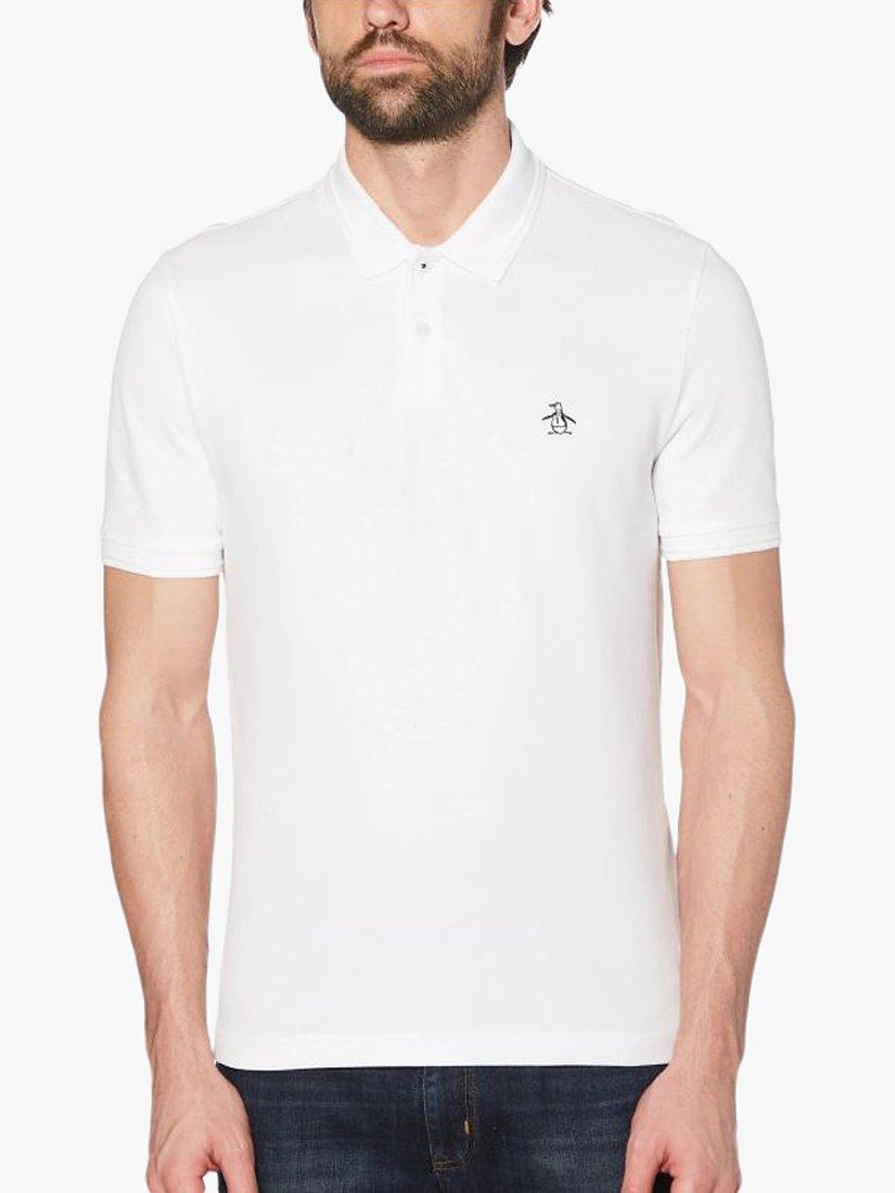 Original Penguin Raised Rib Polo Shirt, Bright White, L
