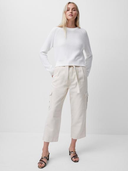 French Connection Lilly Mozart Crew Neck Jumper, Summer White