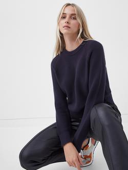 French Connection Lilly Mozart Crew Neck Jumper - view 2, Utility Blue