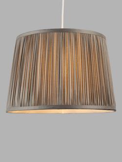 John Lewis Lymington Pleated Silk Tapered Lampshade, Grey
