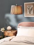 John Lewis Lymington Pleated Silk Tapered Lampshade, Grey