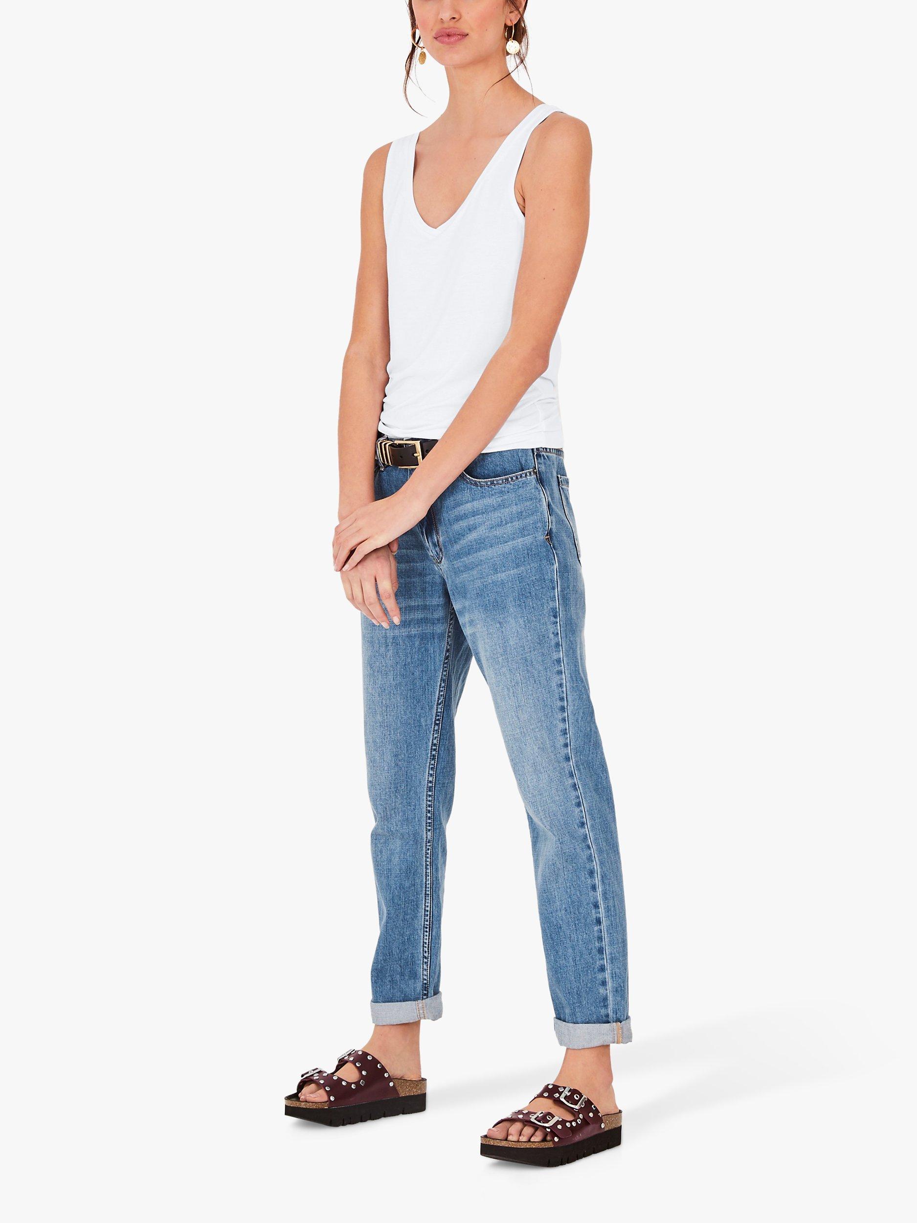 HUSH V-Neck Jersey Vest, White