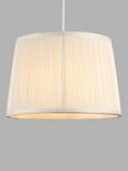 John Lewis Lymington Pleated Silk Tapered Lampshade, White