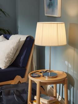 John Lewis Lymington Pleated Silk Tapered Lampshade - view 2, White