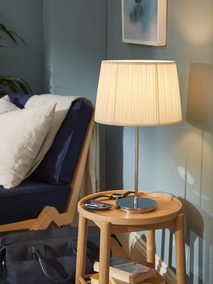 John Lewis Lymington Pleated Silk Tapered Lampshade - view 2, White