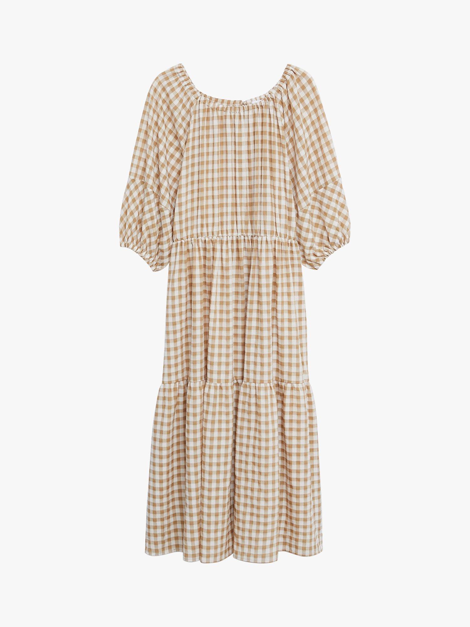 midi white dress sleeves White Short Puff Midi Dress White / XS